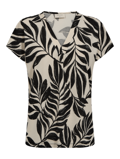Freequent Floi Tee moonbeam w. black