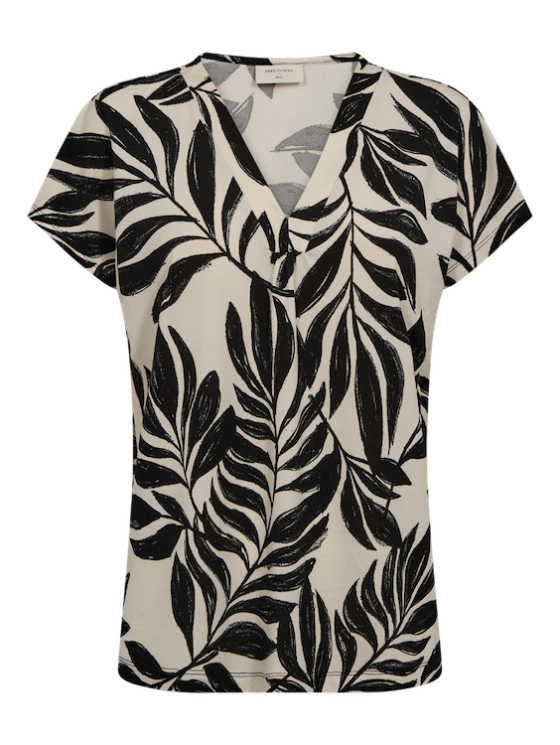 Freequent Floi Tee moonbeam w. black
