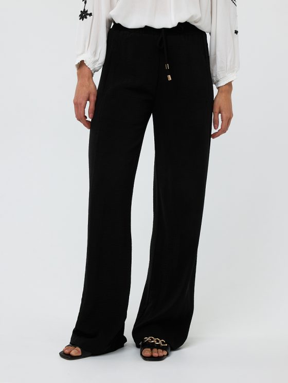 Esqualo Broek Wide Elastic Crinkle zwart HS25.10219 - Afbeelding 2