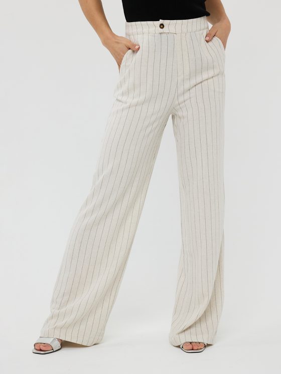 Esqualo Broek Linen Stripe zand HS25.28216 - Afbeelding 4