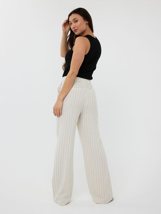 Esqualo Broek Linen Stripe zand HS25.28216 - Afbeelding 3
