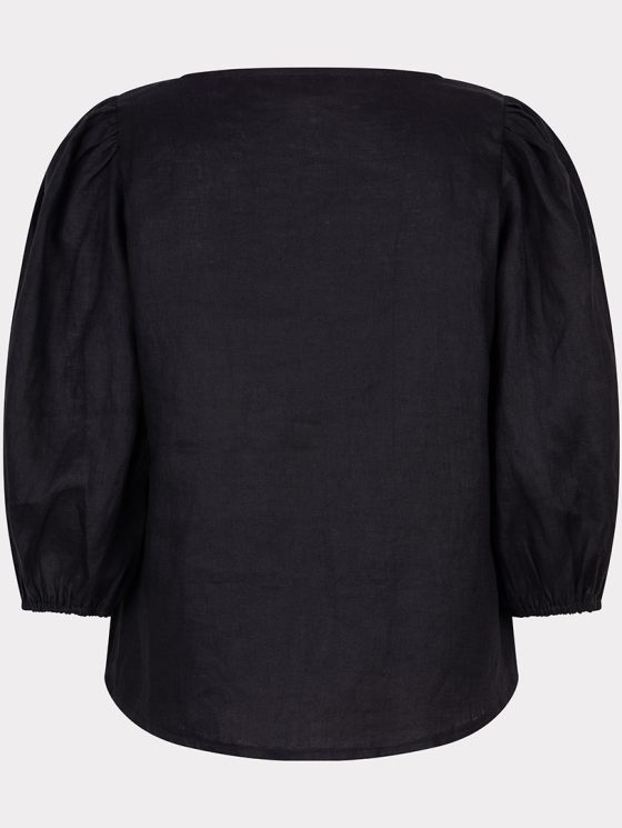 Esqualo Blouse R-neck Linen HS25.28221 zwart - Afbeelding 5