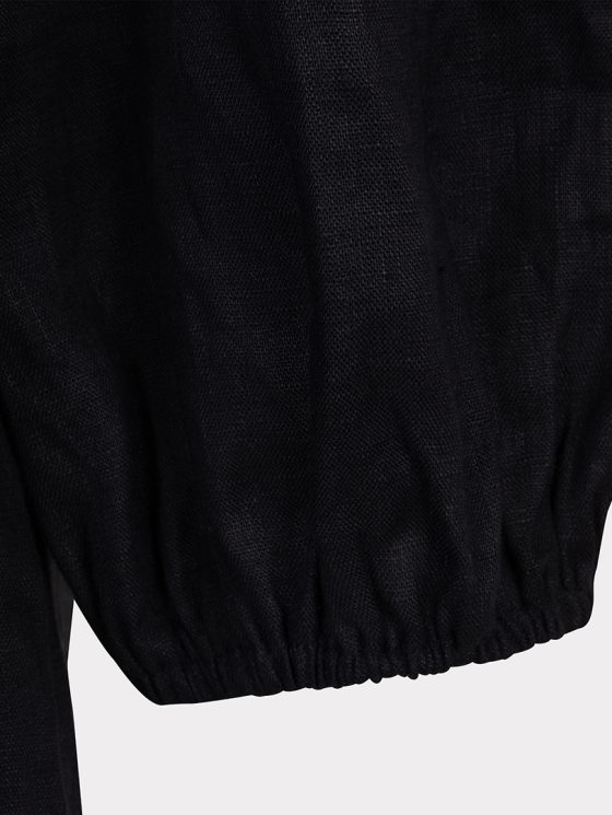 Esqualo Blouse R-neck Linen HS25.28221 zwart - Afbeelding 6