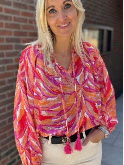 Azzurro Blouse 93200-1 oranje roze print