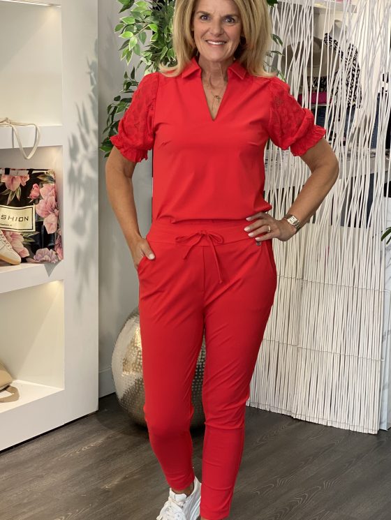 Triple Nine Travelstof Broek 2100 rood - Afbeelding 2