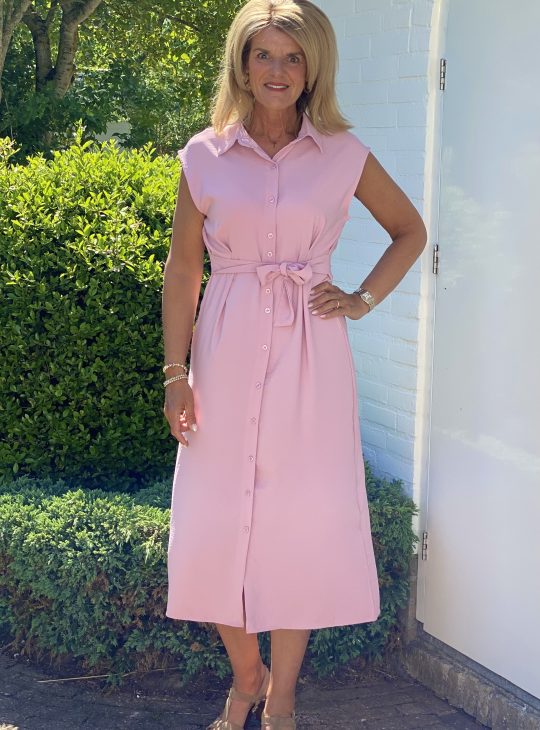 Azzurro Doorknoopjurk A95146 roze