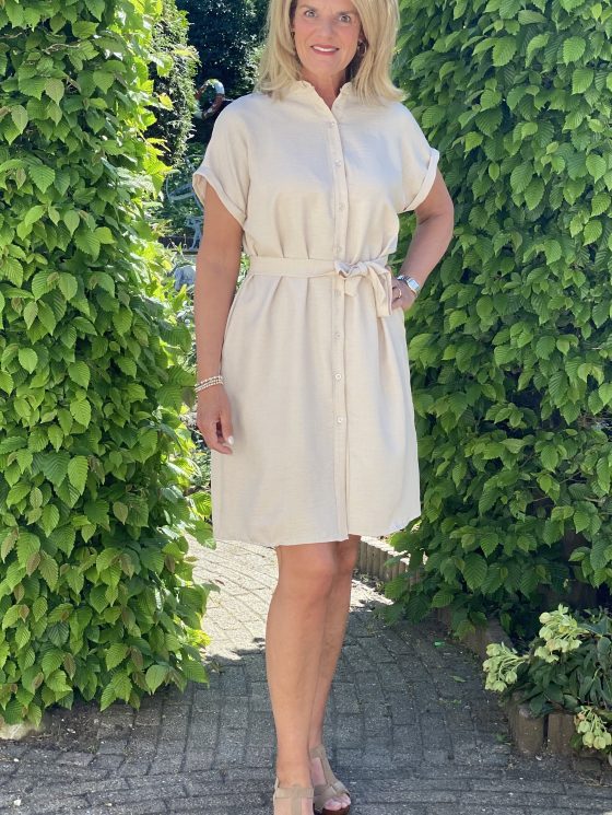 Azzurro Doorknoopjurk 5549 creme
