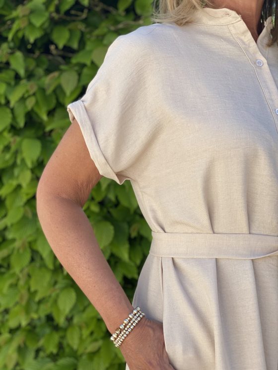Azzurro Doorknoopjurk 5549 creme - Afbeelding 4