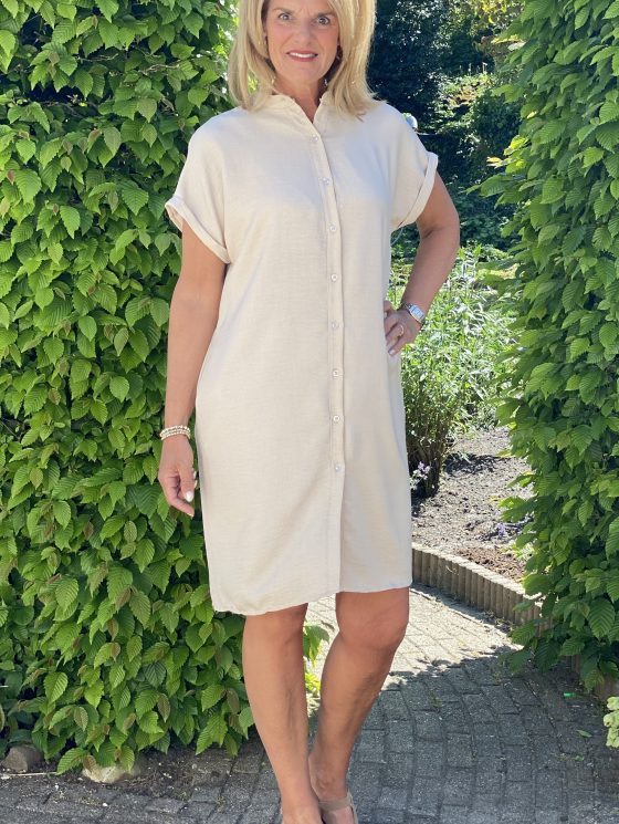Azzurro Doorknoopjurk 5549 creme - Afbeelding 5