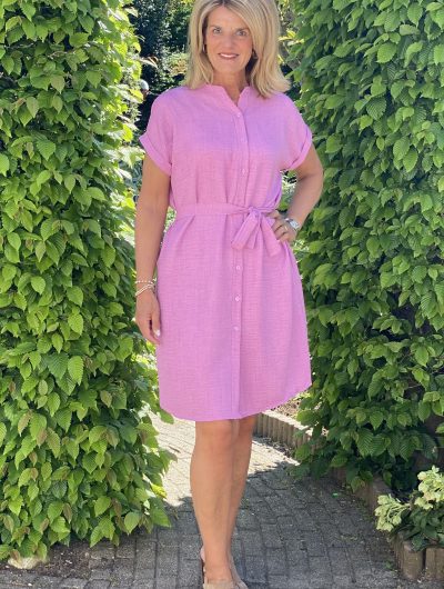 Azzurro Doorknoopjurk 5549 roze
