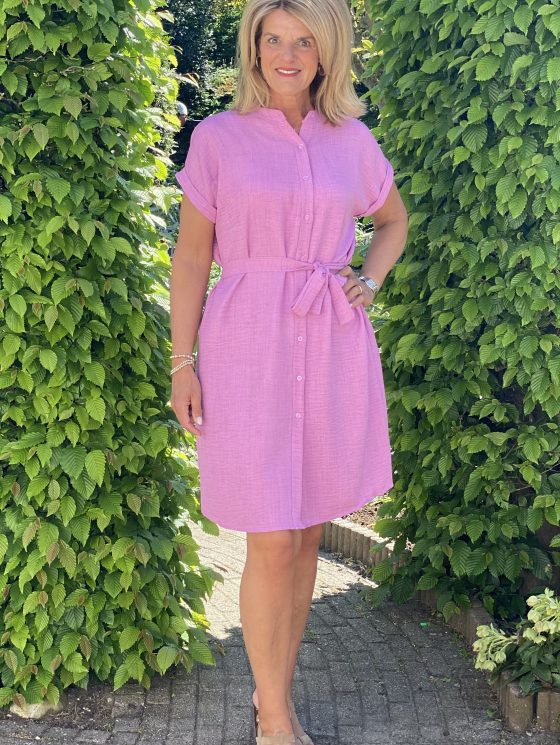 Azzurro Doorknoopjurk 5549 roze