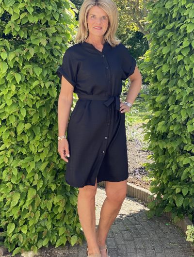 Azzurro Doorknoopjurk 5549 zwart