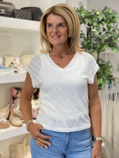 Freequent Elina Pullover brilliant white