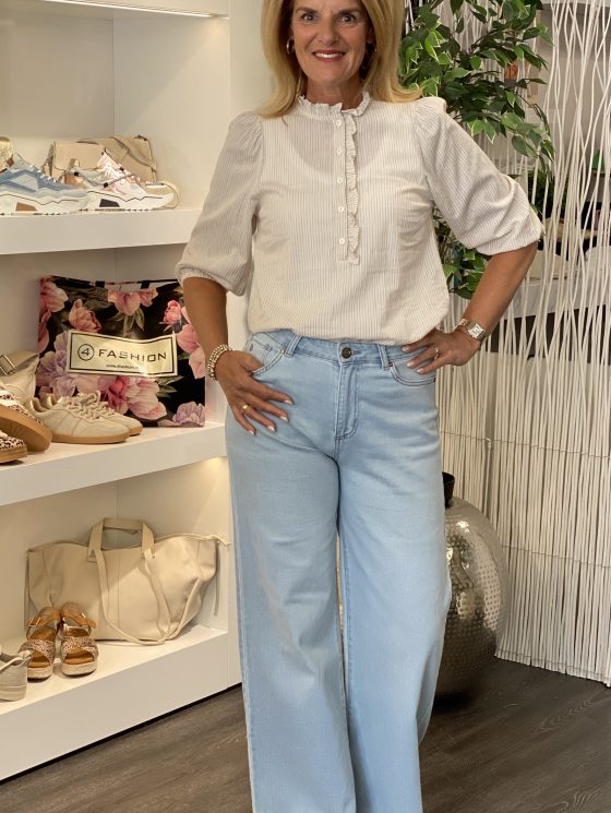 Freequent Rolly Blouse simply taupe w. star off white - Afbeelding 2