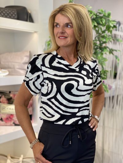 Zoso Claudia Top black white