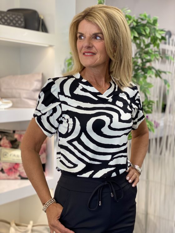 Zoso Claudia Top black white