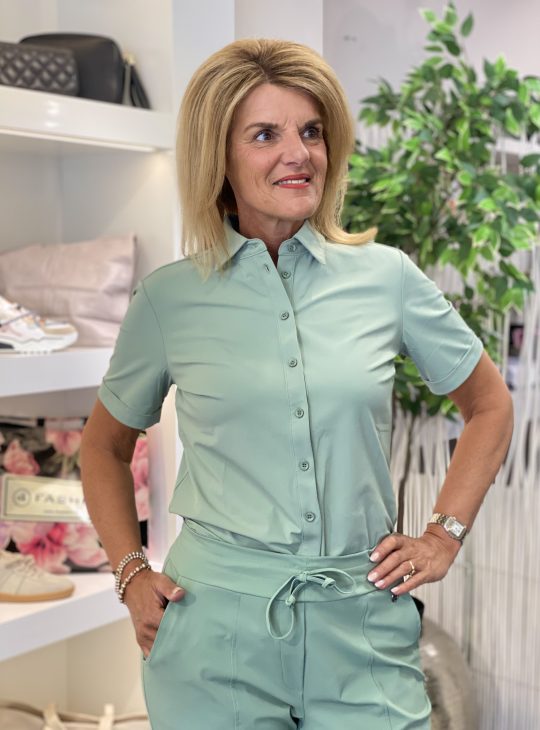 Mi Piace Travelstof Blouse Korte Mouw lilypad 202031