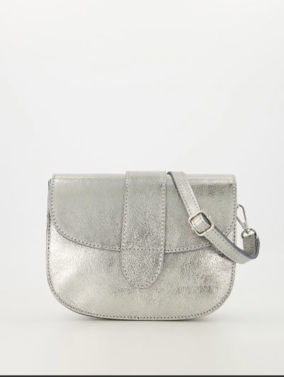 Maan - leer Sauvage Metallic - Crossbody tassen - - Zilverkleurig