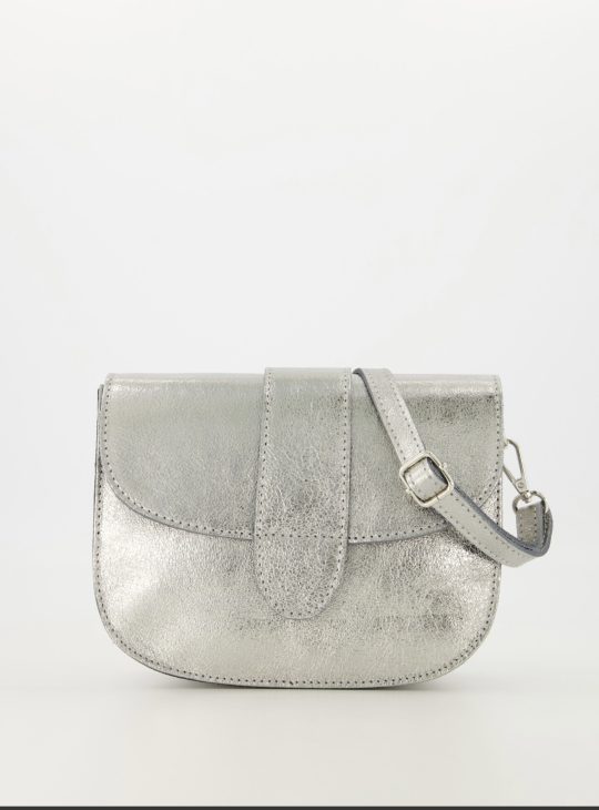 Maan - leer Sauvage Metallic - Crossbody tassen - - Zilverkleurig