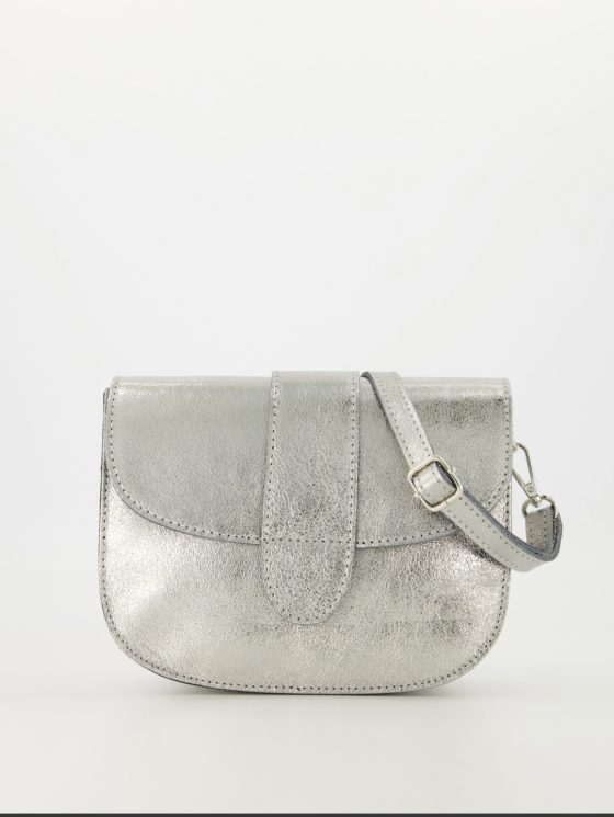 Maan - leer Sauvage Metallic - Crossbody tassen - - Zilverkleurig