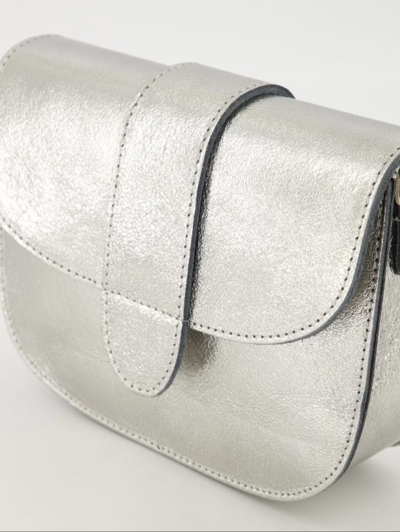 Maan - leer Sauvage Metallic - Crossbody tassen - - Zilverkleurig - Afbeelding 2