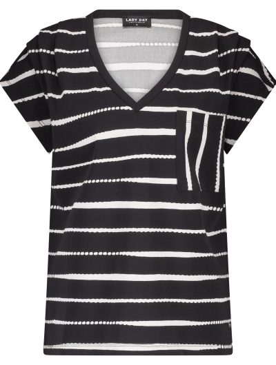 Lady Day Kat Top painted stripe black