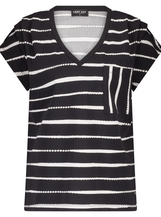 Lady Day Kat Top painted stripe black