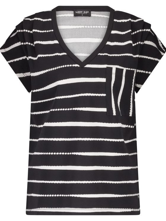 Lady Day Kat Top painted stripe black