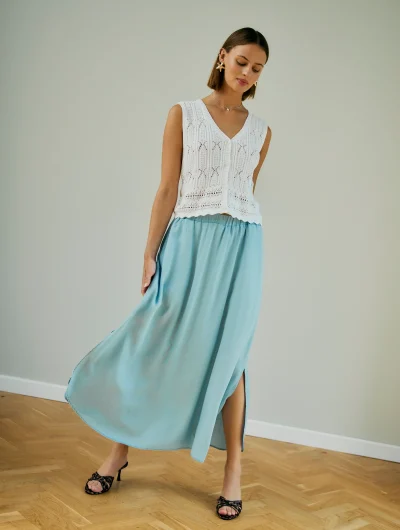Freequent Carly Rok light blue denim