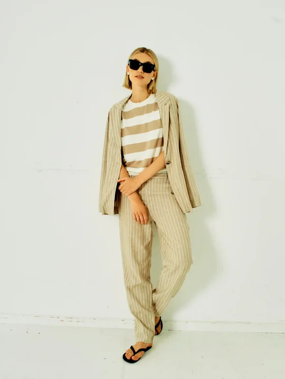 Freequent Pixie Top star off white w. simply taupe - Afbeelding 3