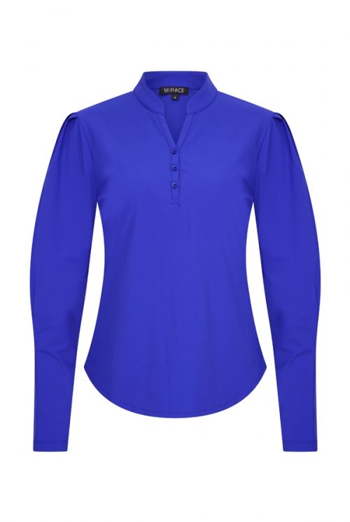 Mi Piace Travelstof Blouse Pofmouw kobalt 202326