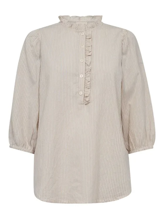 Freequent Rolly Blouse simply taupe w. star off white