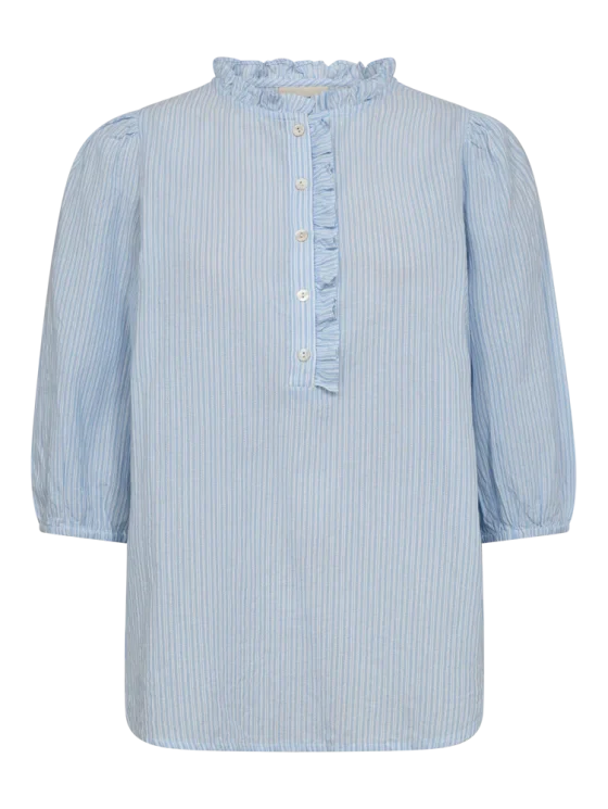 Freequent Rolly Blouse chambray blue w. star off white - Afbeelding 3