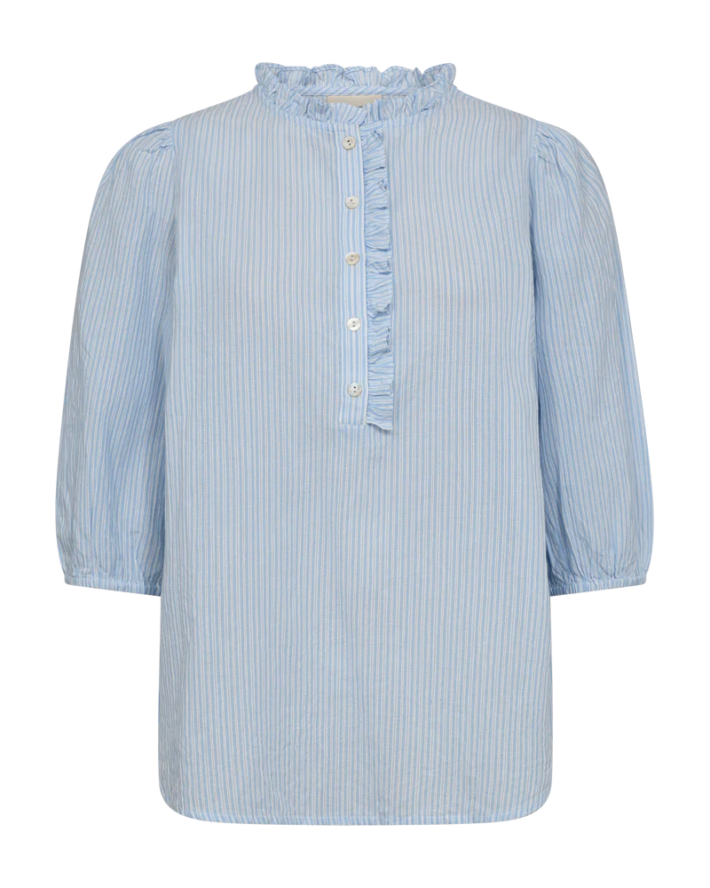 Freequent Rolly Blouse chambray blue w. star off white - Afbeelding 3