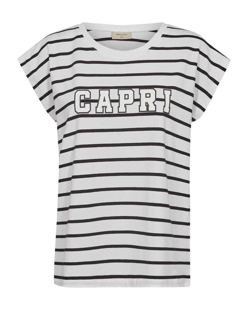 Freequent Fenjal Capri Shirt brilliant white w. black - Afbeelding 4