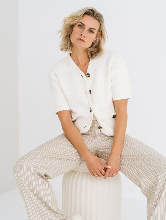 Maicazz Zizo Nemma Broek sand gold stripe