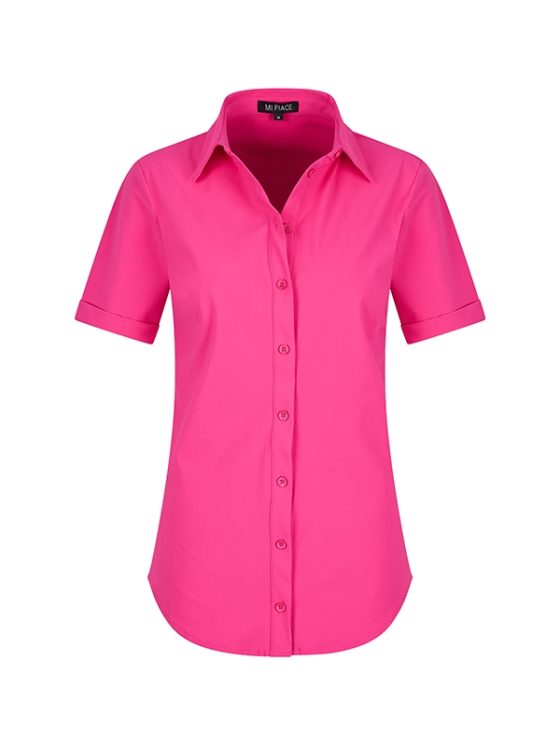 Mi Piace Travelstof Blouse Korte Mouw fuchsia 202031