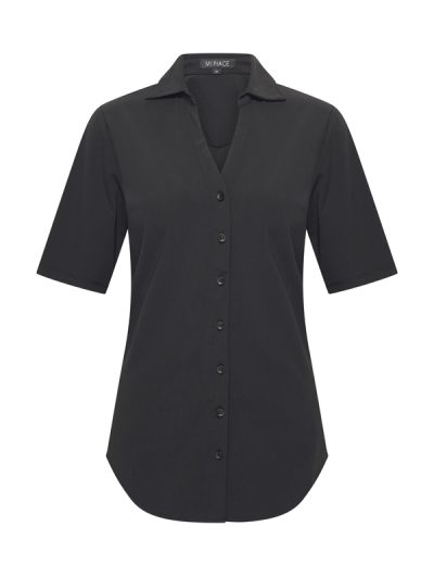 Mi Piace Travelstof Blouse Korte Mouw zwart 202603