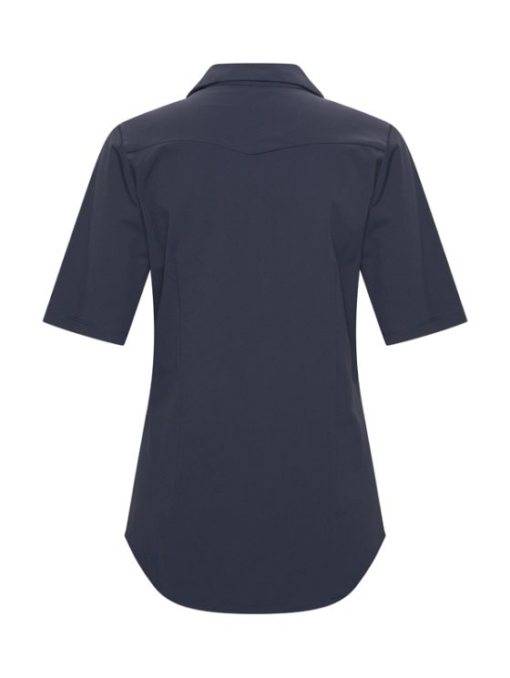 Mi Piace Travelstof Blouse Korte Mouw donkerblauw 202603 - Afbeelding 3