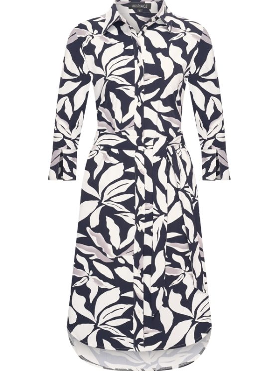 Mi Piace Travelstof Jurk donkerblauw offwhite flower print 202092 - Afbeelding 2