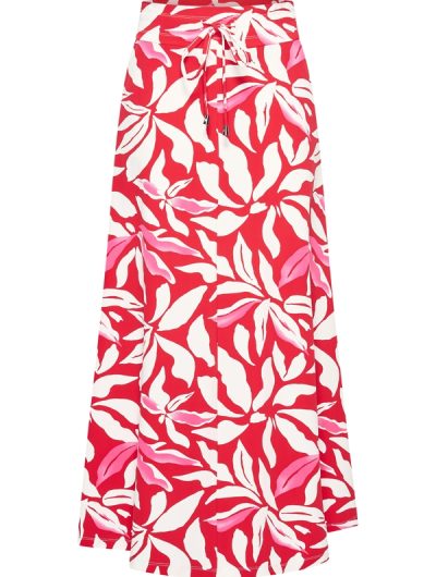 Mi Piace Travelstof Rok rood offwhite flower print 202123