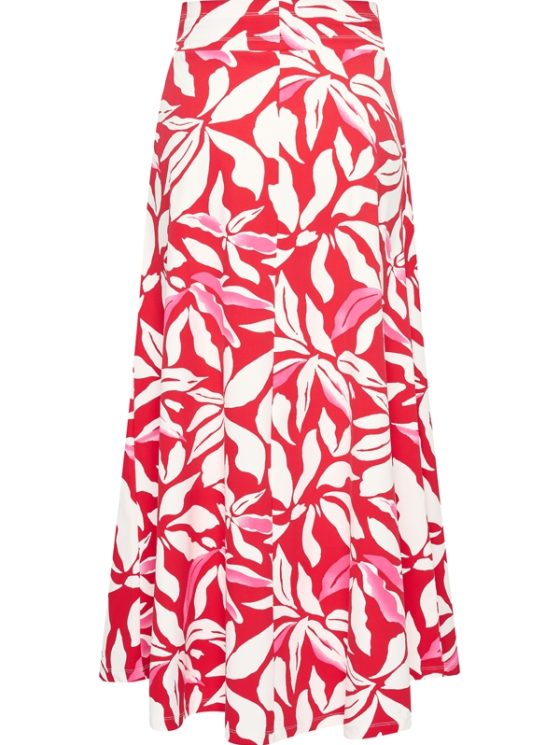 Mi Piace Travelstof Rok rood offwhite flower print 202123 - Afbeelding 3