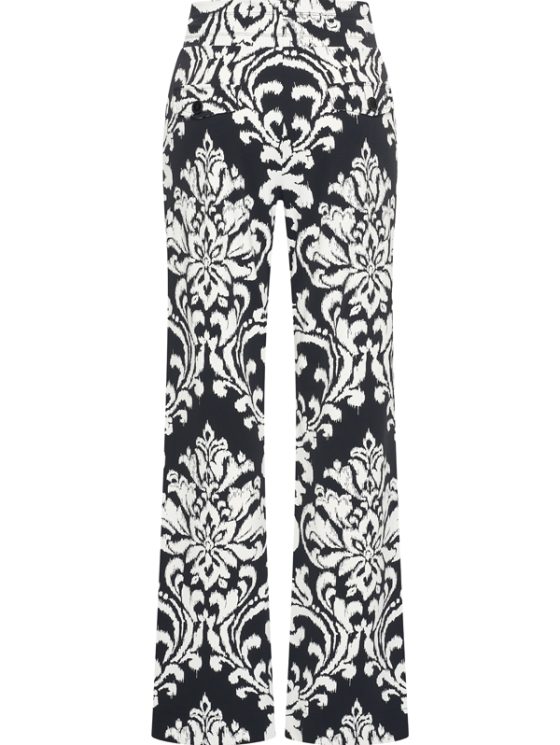 Mi Piace Travelbroek Loose Fit zwart offwhite ornament print 202089 - Afbeelding 3