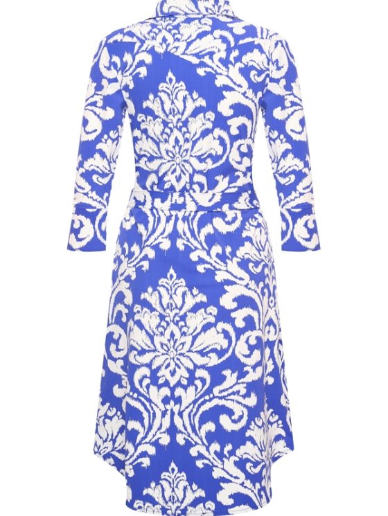 Mi Piace Travelstof Jurk cobalt offwhite ornament print 202092 - Afbeelding 6
