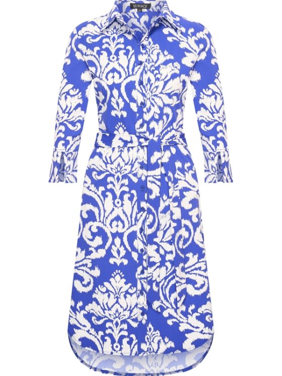 Mi Piace Travelstof Jurk cobalt offwhite ornament print 202092 - Afbeelding 5