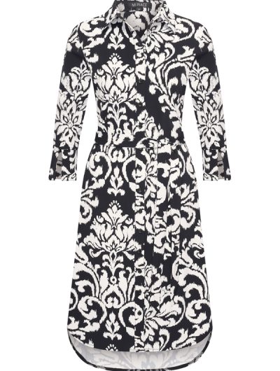 Mi Piace Travelstof Jurk donkerblauw offwhite flower print 202092