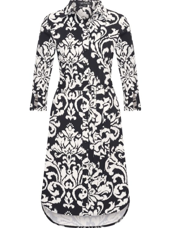 Mi Piace Travelstof Jurk donkerblauw offwhite flower print 202092