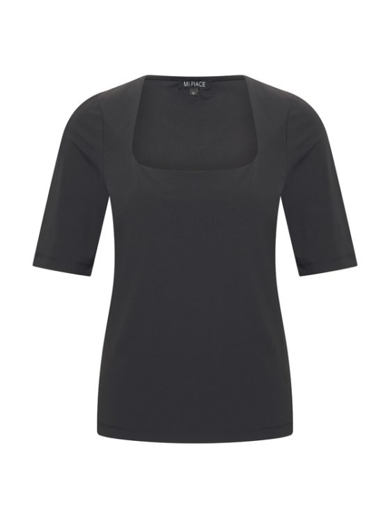 Mi Piace Travelstof Top Vierkante Hals zwart 202609