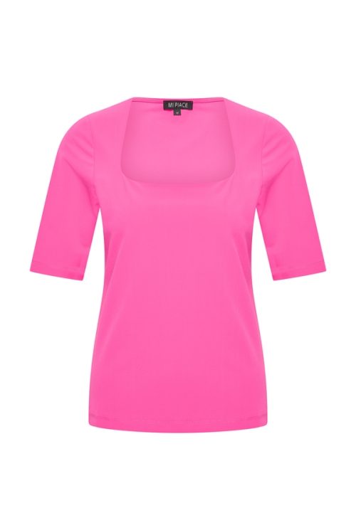 Mi Piace Travelstof Top Vierkante Hals fuchsia 202609 - Afbeelding 3