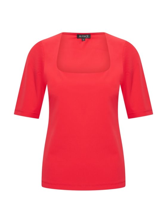 Mi Piace Travelstof Top Vierkante Hals rood 202609 - Afbeelding 3